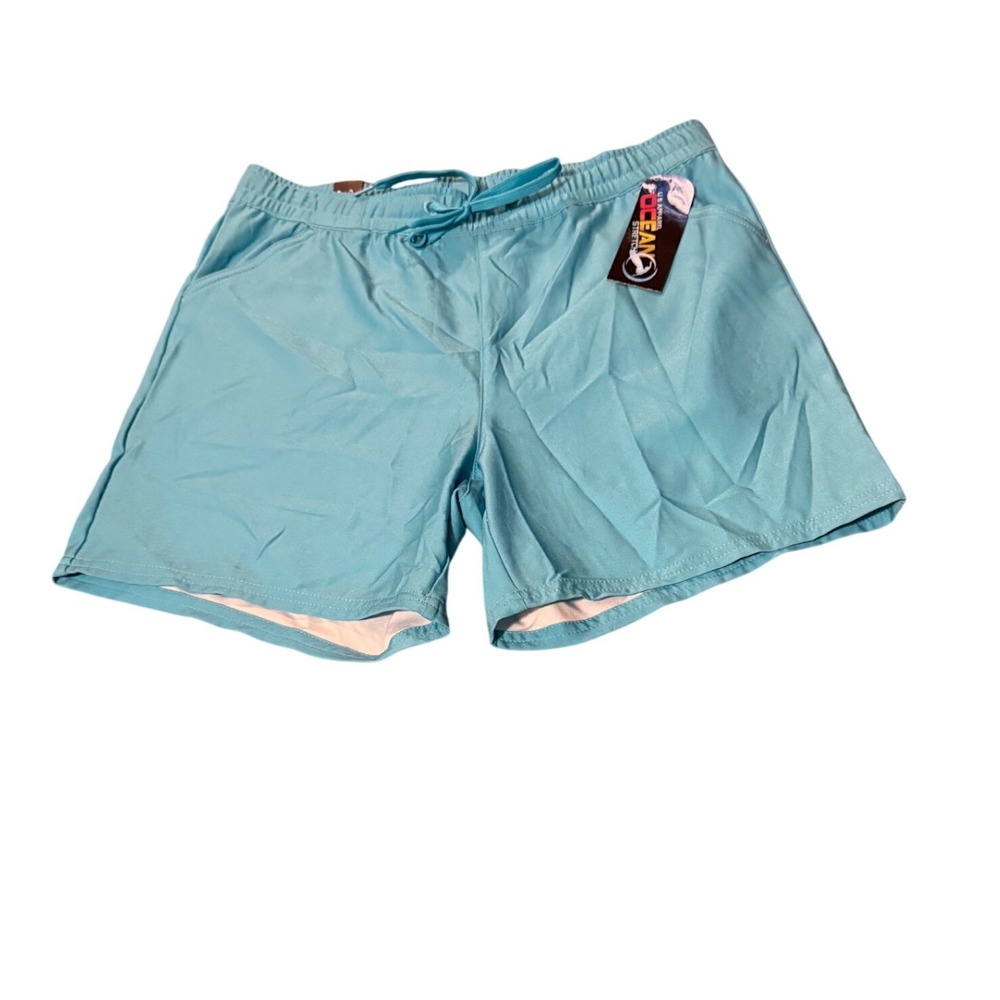 Swim‎ Trunks Shorts Blue Stretch Athletic Drawstring Size Small NWT